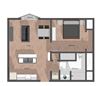 1 Bedroom Building C - 655 sf